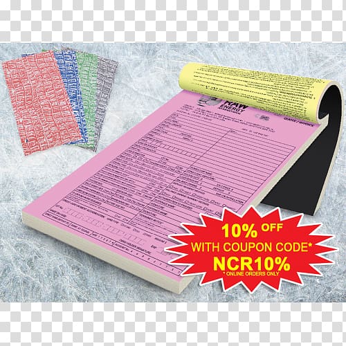 Carbonless copy paper Printing Card Book, Double Sided Letterhead transparent background PNG clipart