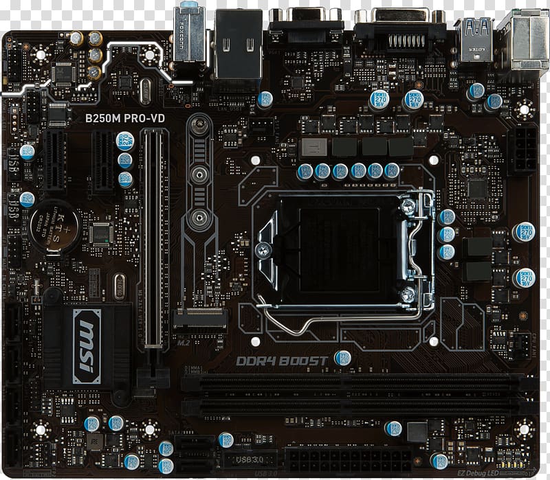 LGA 1151 Motherboard MSI B250M PRO-VH MSI H270 GAMING PRO CARBON, others transparent background PNG clipart