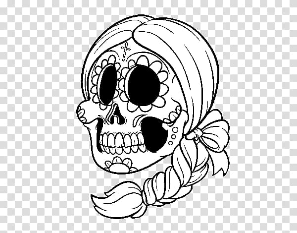 La Calavera Catrina Coloring book Day of the Dead Drawing, woman transparent background PNG clipart