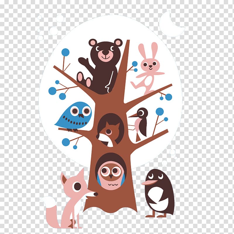 Illustrator Poster Printmaking Illustration, Modern cute child animal cartoon transparent background PNG clipart