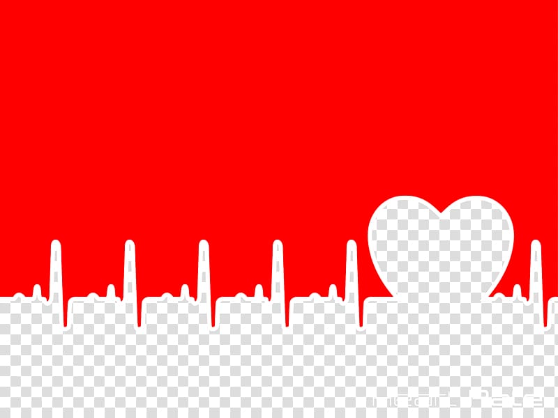 red and blue heart rate illustration, cardiogram transparent background PNG clipart