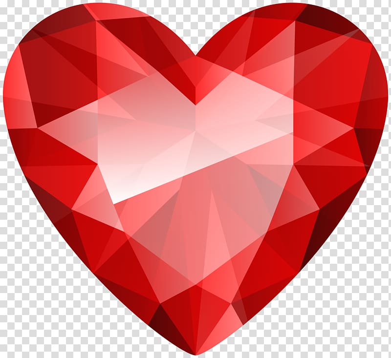 Diamond color , Crystal Heart transparent background PNG clipart