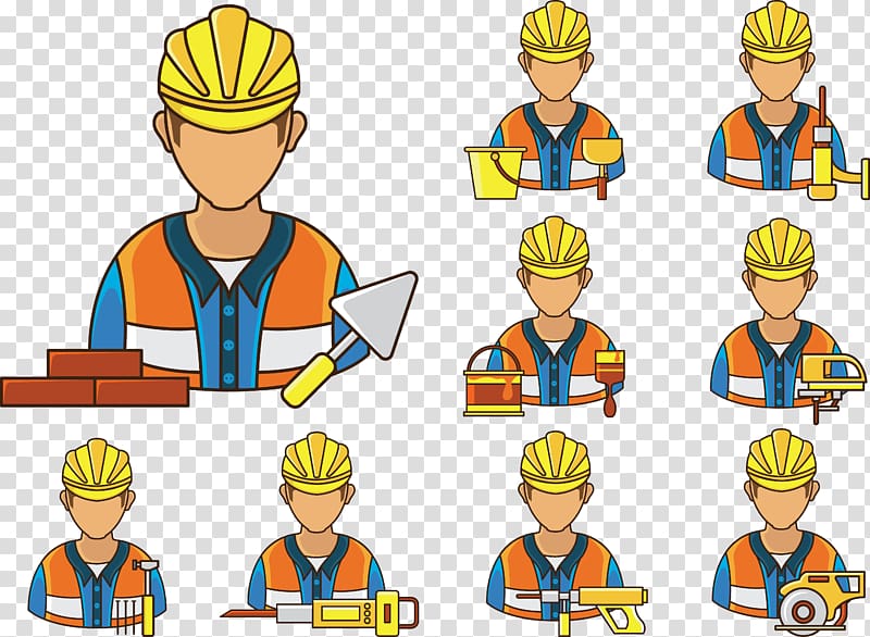 Architectural engineering Construction worker Building Wall, Decoration repair tools transparent background PNG clipart