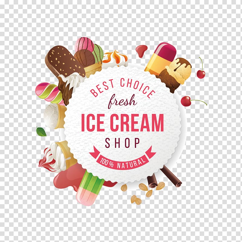 Ice cream cone Sundae, Great ice cream creative transparent background PNG clipart
