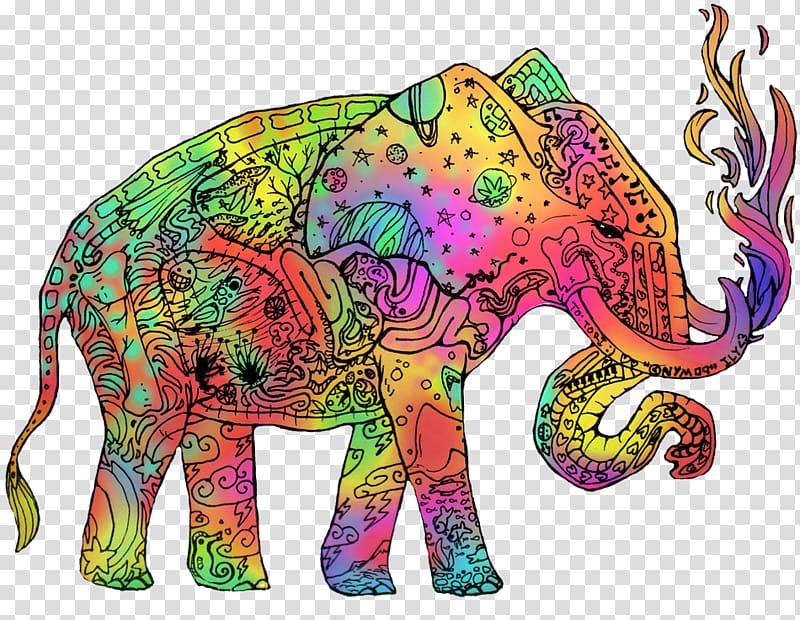 Indian elephant African elephant Art, Requiem For A Dream transparent background PNG clipart