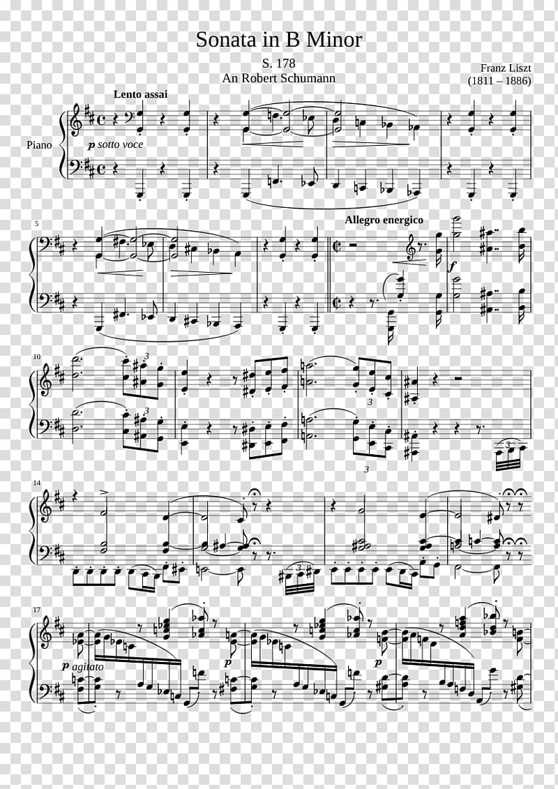 Sheet Music Piano Sonata in B minor, PIANO MAN transparent background PNG clipart