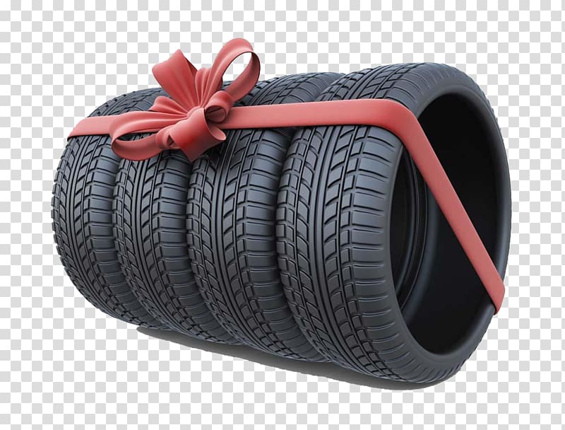 Car Tire Ribbon Gift, Gift tires high-definition deduction material transparent background PNG clipart