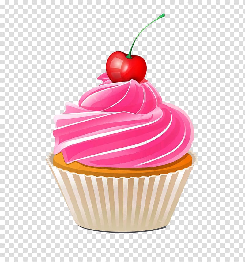 Cupcake Birthday cake Cherry Wedding cake, cherry transparent background PNG clipart