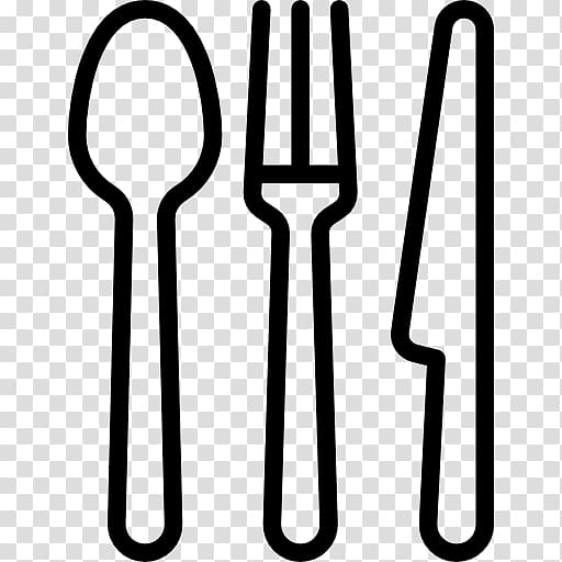 black spoon, fork, and knife icon illustration, Cafe Restaurant Kitchen utensil New York City Food, fork and spoon transparent background PNG clipart