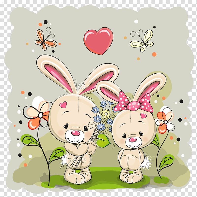 cartoon bunny background transparent background PNG clipart