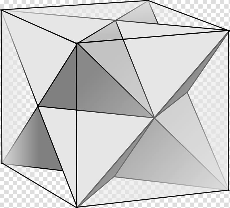 Polyhedron Geometry Platonic solid Faceting Stellated octahedron, Three-dimensional hexagon black transparent background PNG clipart