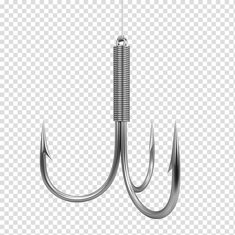 grey three point fish hooks, Fish hook Fishing , Fishing hook transparent background PNG clipart