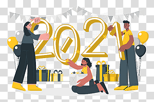illustration, Year 2021, winter, celebration, drink, party, event, gift, new year, friends, culture transparent background PNG clipart thumbnail