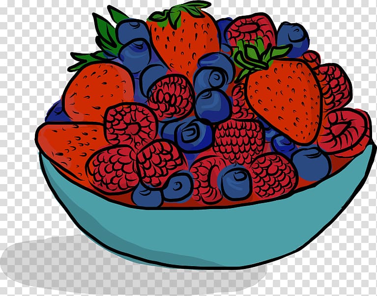 Strawberry Illustration Berries Cobalt blue, bowl of cereal cake transparent background PNG clipart