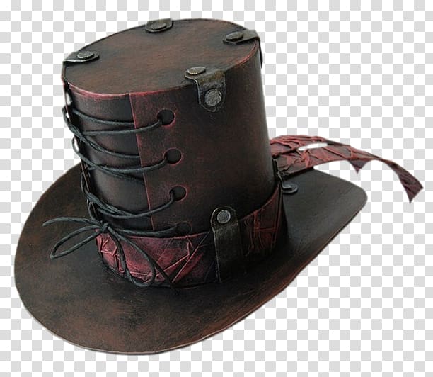 round black and red hat, The Mad Hatter Steampunk Top hat Craft, Continental hat transparent background PNG clipart
