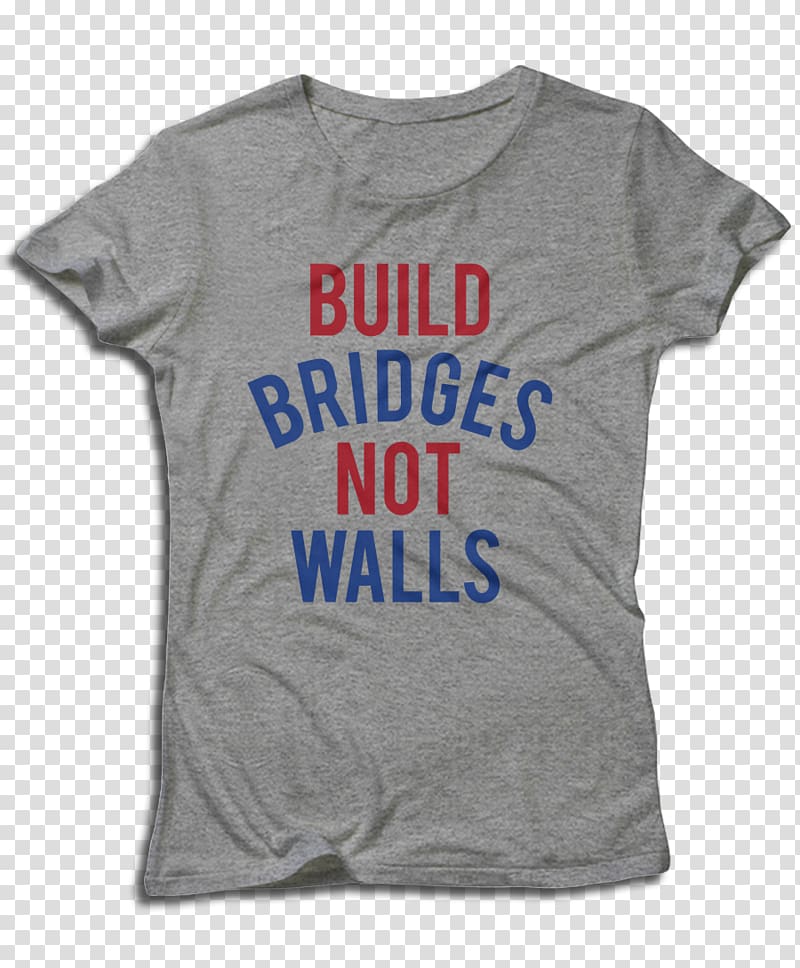 T-shirt Central Michigan University Sleeve Product, build bridges not walls transparent background PNG clipart