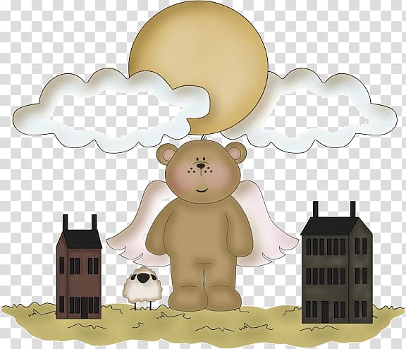 Gratis Illustration, Angel bear transparent background PNG clipart