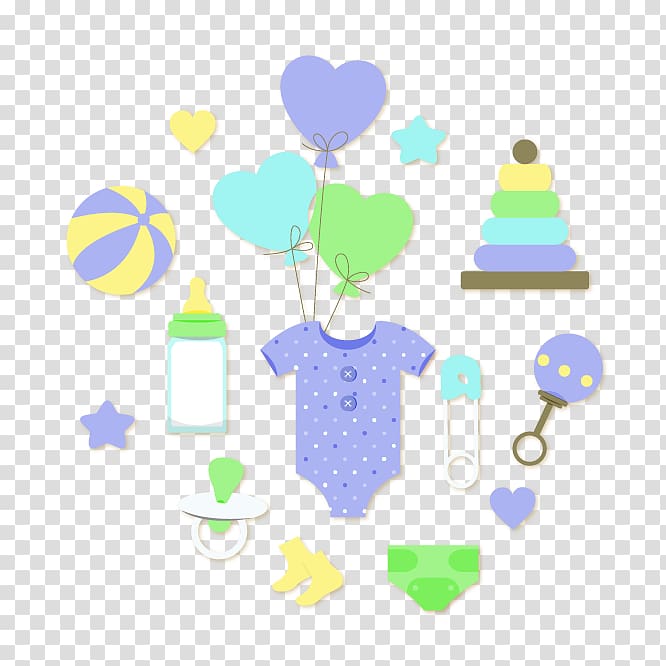 assorted-color baby apparels art, Diaper Infant Euclidean Baby rattle, baby items transparent background PNG clipart