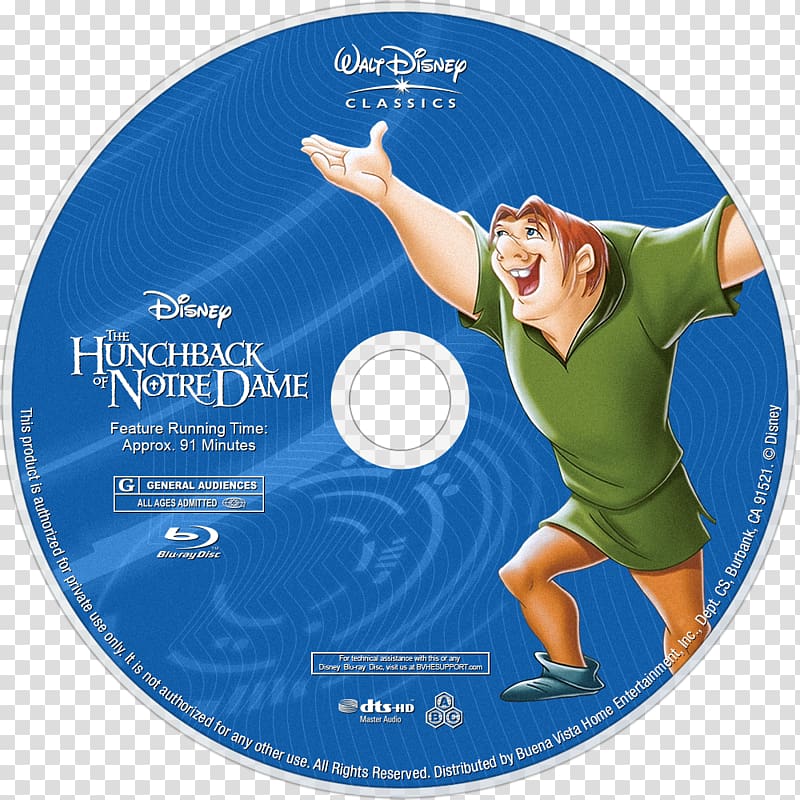 Blu-ray disc Compact disc The Walt Disney Company Film The Hunchback of Notre Dame, The Hunchback of Notre Dame transparent background PNG clipart