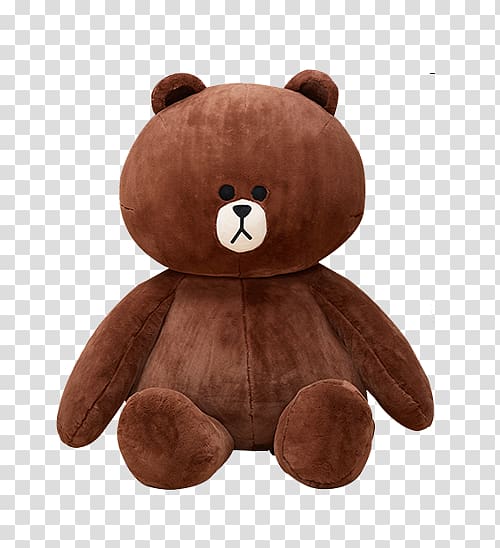 Bear ub77cuc778ud504ub80cuc988 Doll LINE Plush, Brown Bear doll transparent background PNG clipart