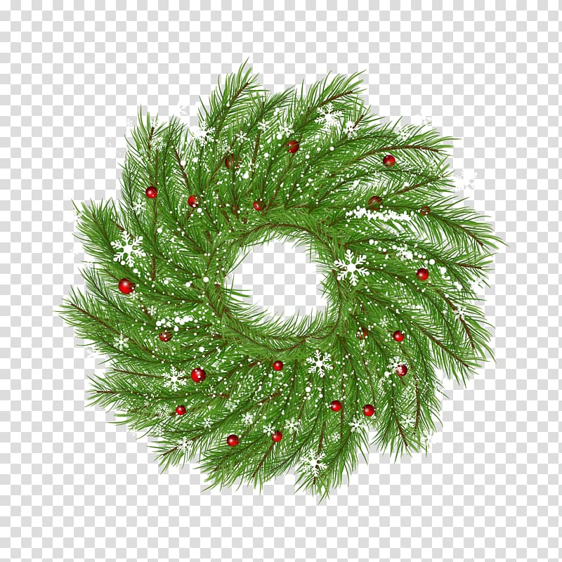 Christmas tree Wreath Garland Santa Claus, Christmas Wreath transparent background PNG clipart