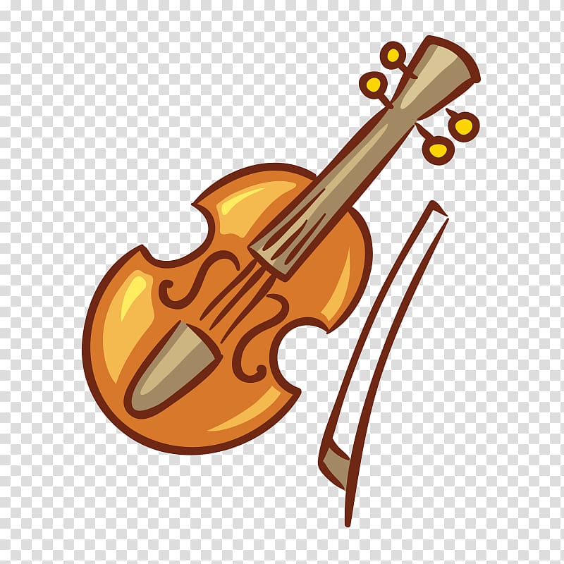 Violin Musical instrument Cartoon, Cartoon Violin transparent background PNG clipart