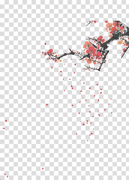 red plum petals transparent background PNG clipart