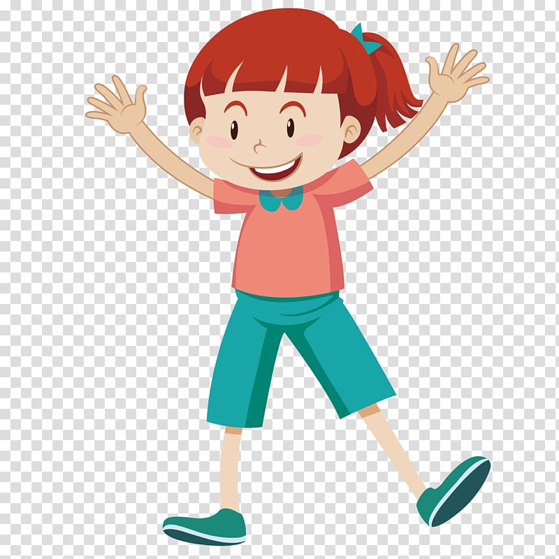 Twister Illustration, Happy girl transparent background PNG clipart
