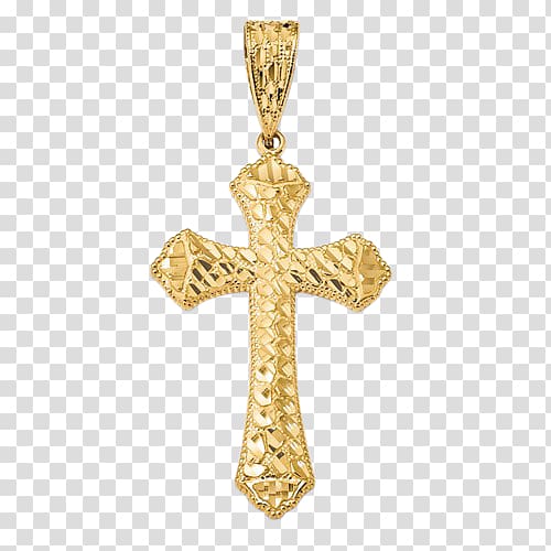 Charms & Pendants Cross necklace Crucifix Christian cross, large gold cross earrings transparent background PNG clipart