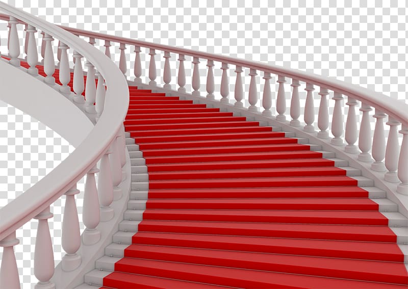 white stair with red carpet, Stairs Stair carpet Red Textile, stairs transparent background PNG clipart
