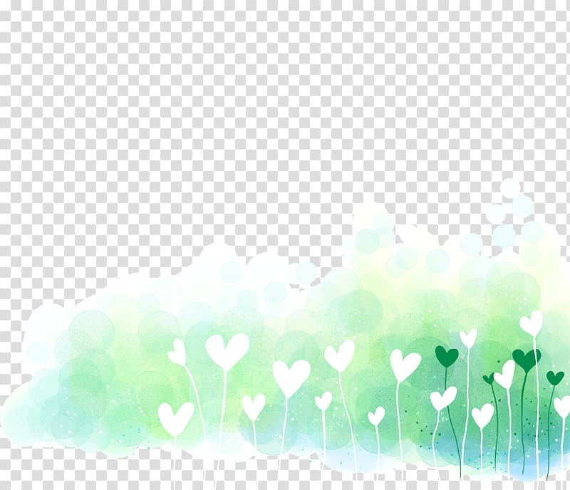 South Korea Paper Illustration, Hand-painted love grass transparent background PNG clipart