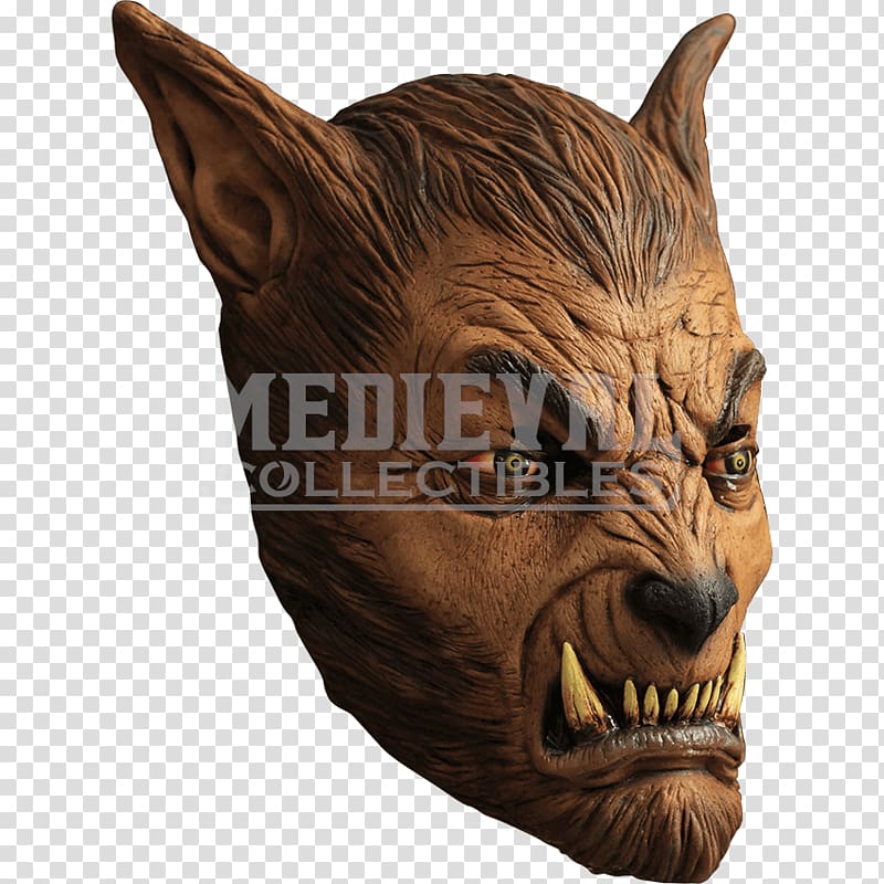 Latex mask Werewolf Halloween costume, wolf Mask transparent background PNG clipart