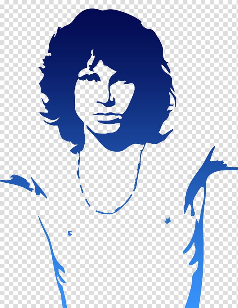 Jim Morrison Stencil Silhouette Singer, bruce lee transparent background PNG clipart