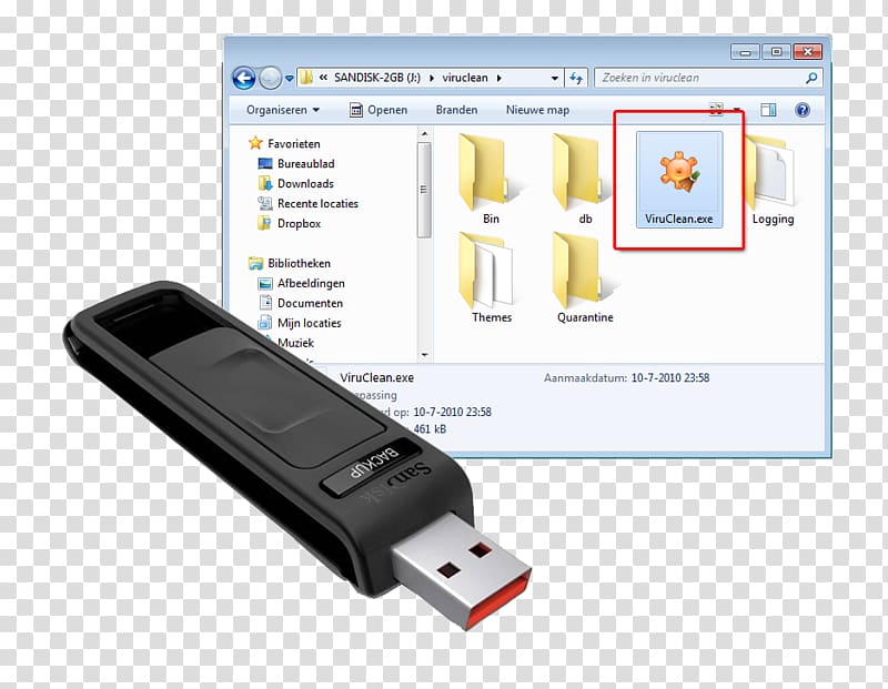 USB Flash Drives Flash memory Portable application SanDisk, scan virus transparent background PNG clipart