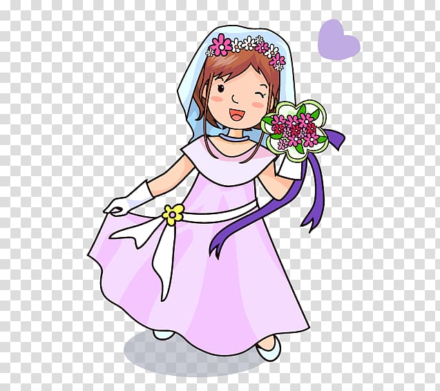 Cartoon Bride , bride transparent background PNG clipart