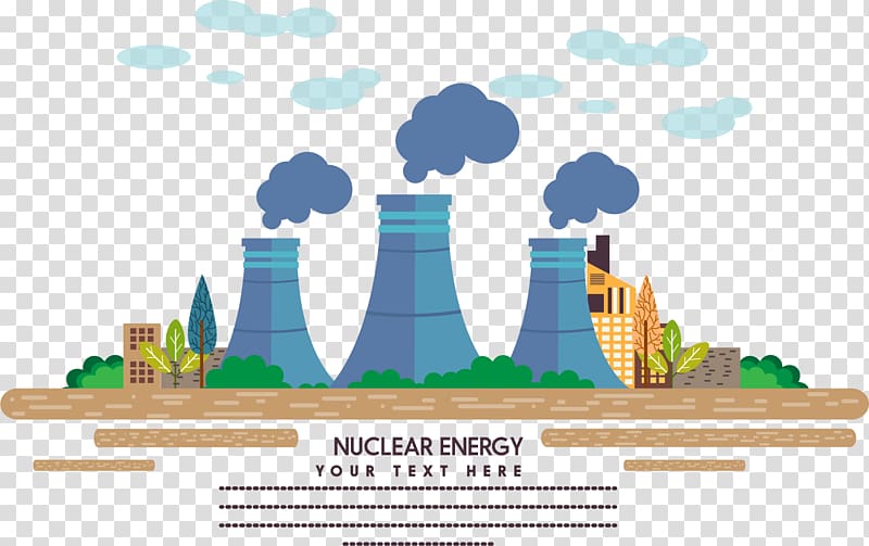 Nuclear Energy illustration, Nuclear power Power station Factory Industry, New Energy Materials transparent background PNG clipart