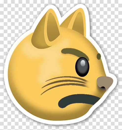 Angry Kitten Cat Face Emoticon - Emoji - Sticker