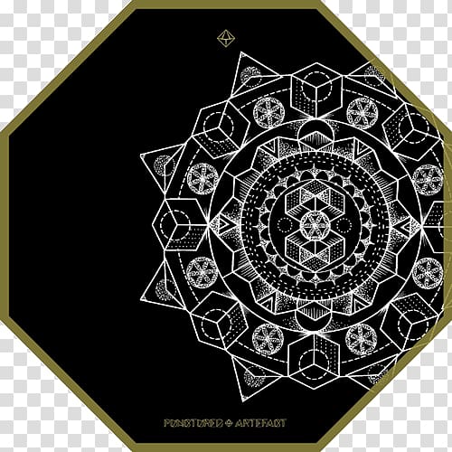 Mandala Sacred geometry Artefact, ink shading material transparent background PNG clipart