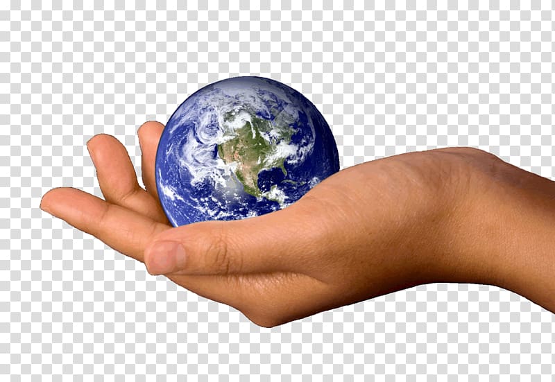 Earth Globe Hand , holding hands transparent background PNG clipart
