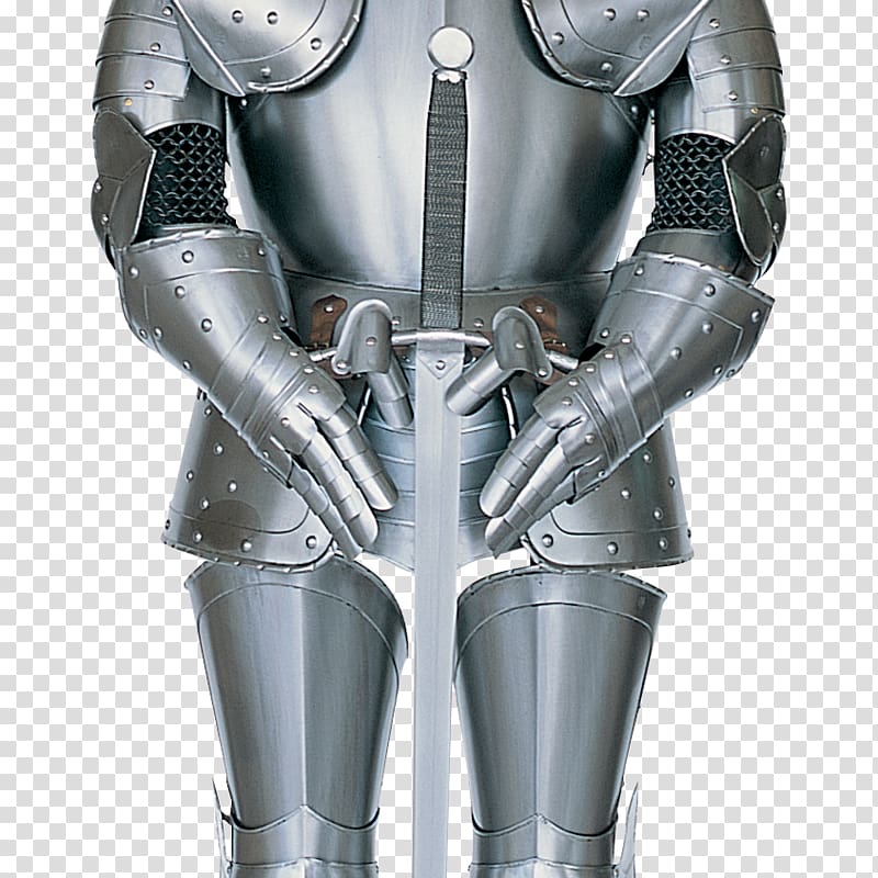 Plate armour Knight Middle Ages Components of medieval armour, knight armour transparent background PNG clipart