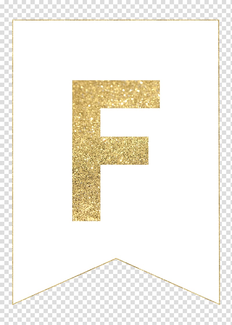Letter Alphabet F Gold Banner, gold transparent background PNG clipart