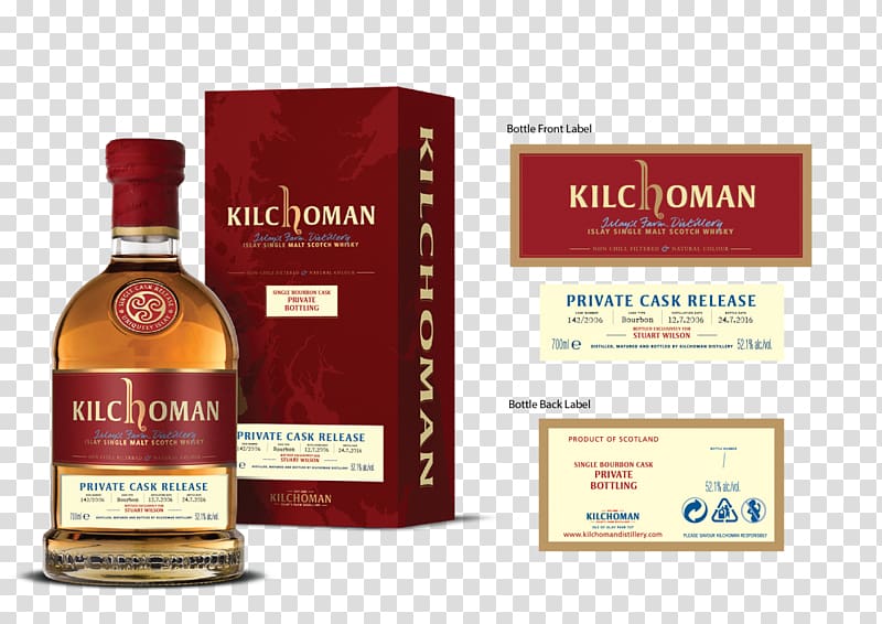Kilchoman Distillery Whiskey Single malt whisky Machir Bay Port wine, bottle transparent background PNG clipart