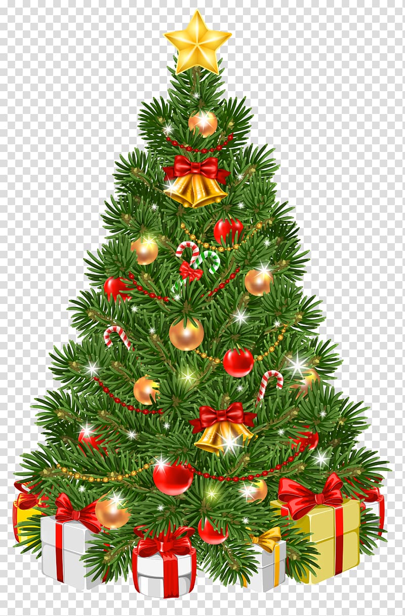 Christmas tree illustration, Christmas tree Christmas Day Christmas ornament , Decorated Christmas Tree transparent background PNG clipart