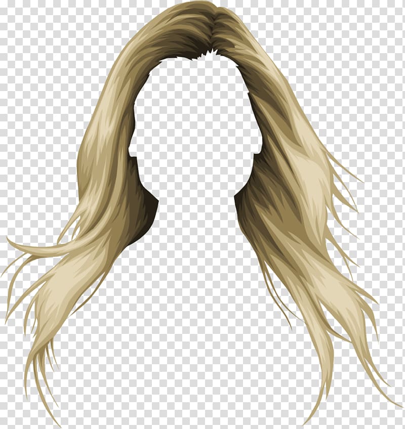 blonde wig illustration, Blond Drawing Long Hair transparent background PNG clipart