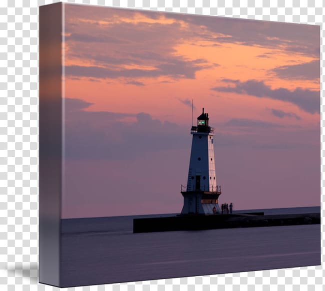 Ludington Lighthouse Art Breakwater Canvas, transparent background PNG clipart