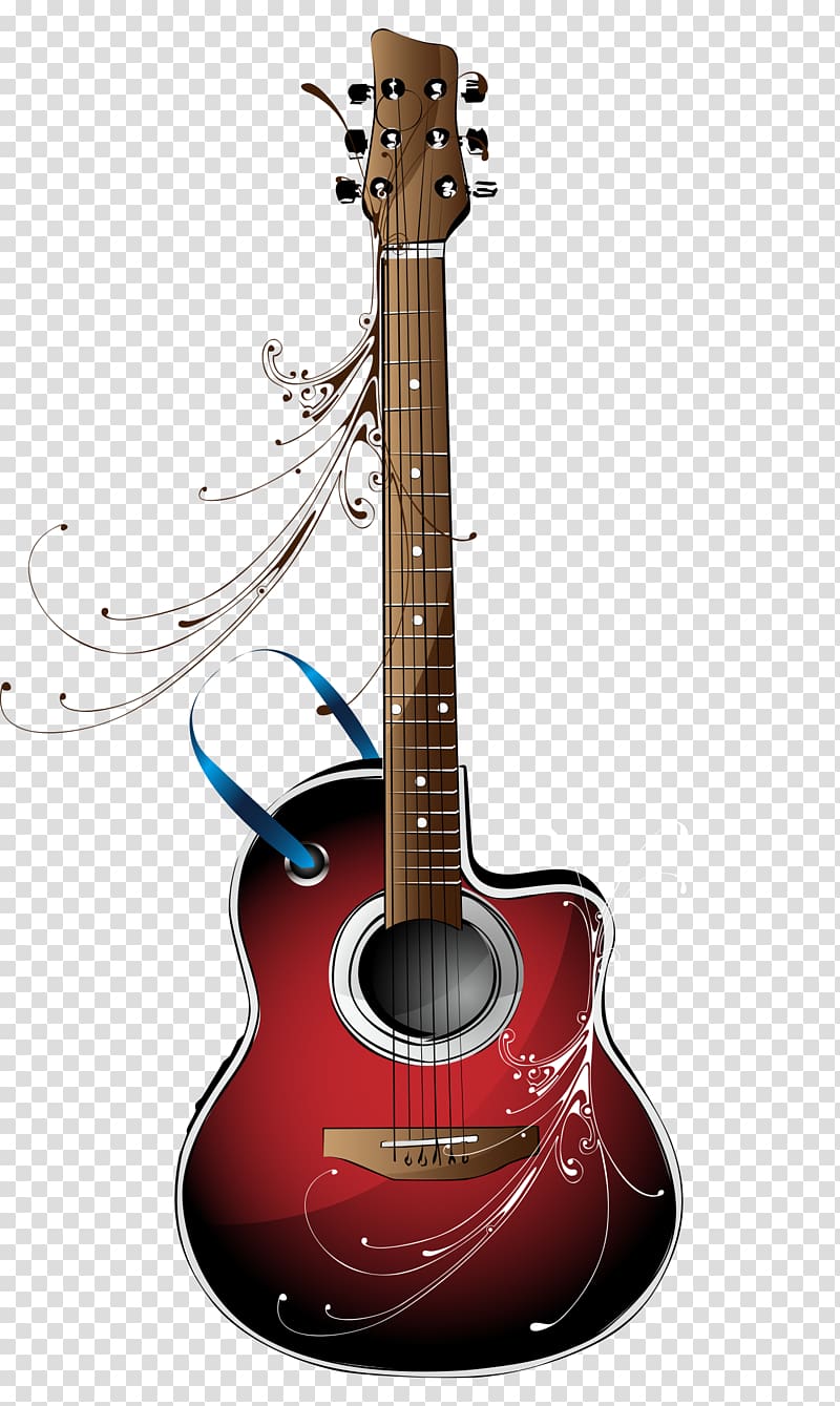 red acoustic guitar, Acoustic guitar High-definition video , Musical Instruments red electric guitar transparent background PNG clipart