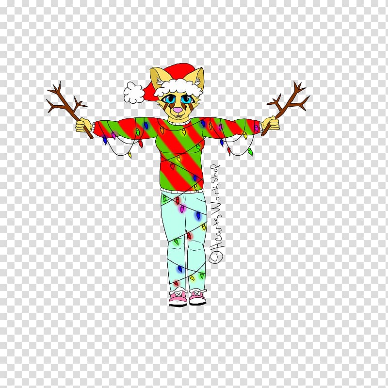 Costume Clown Tree Character , colored christmas tree light effect transparent background PNG clipart