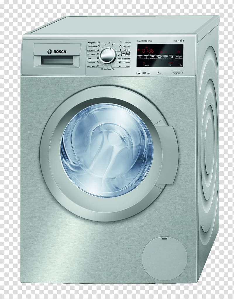 Washing Machines Clothes dryer Laundry Home appliance, Silver Grey Washing Machine transparent background PNG clipart