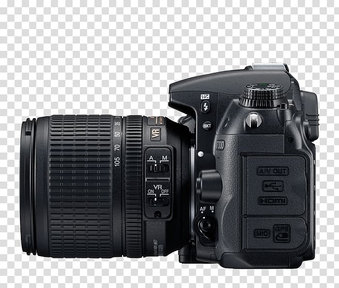 Nikon D7000 AF-S DX Nikkor 18-105mm f/3.5-5.6G ED VR Nikon D5200 Nikon DX format Digital SLR, Camera transparent background PNG clipart