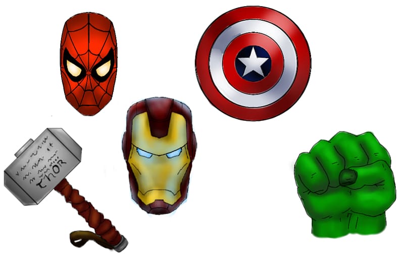 Marvel Avengers Combo Keychain (Pack Of 9) Metal| Spider Man Keychain |  Thor Keychain | Captain America Shield Keychain | Iron Man Keychain For  Bike , Deadpool Keychain For Boys, Girls, Men, Car, Home Key